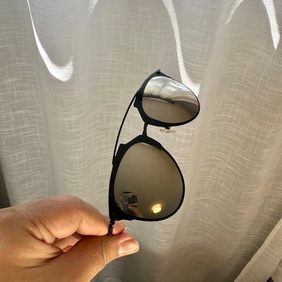 Aquaswiss AQS ALFIE 52MM Aviator Black Sunglasses with Case - Picture 6 of 11